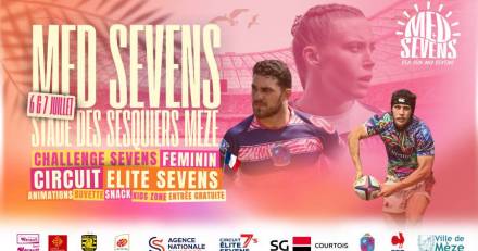 Mèze - Med Sevens - Le closing du Circuit Elite Sevens et du Challenge Féminin, les 6 et 7 juillet 2024 au Stade des Sesquieres à Mèze.