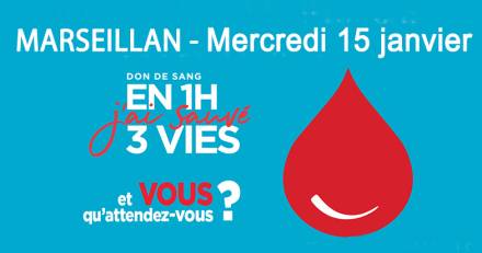 MARSEILLAN -  Don de Sang - Une Résolution pour 2025 rendez vous le 15 janvier